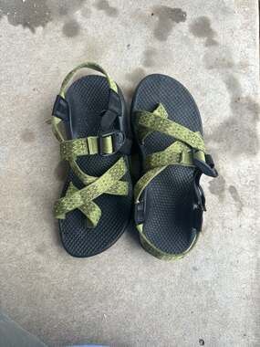 Chaco Z/2 Classic Sandals with Vibram Outsole - Green Patterned Straps